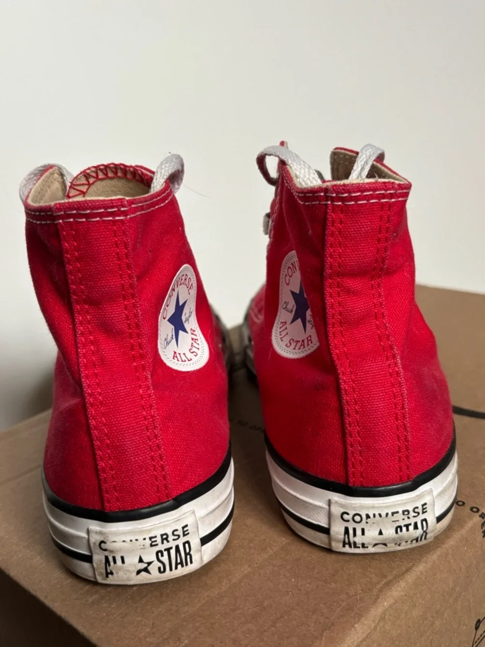 Converse all star red high top sneakers